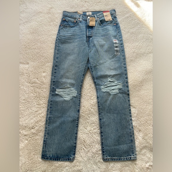 Levi's Denim - NWT Levi’s 501 High Rise Distressed Straight Leg Jeans